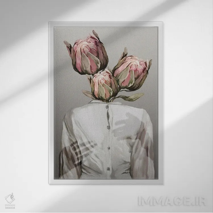 تابلو مینیمال اشتیاق ناشناخته ۱ اثر گابریلا روبرگ - نمای قابدار سفید