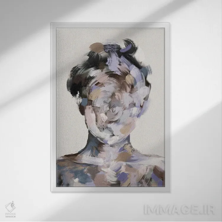 تابلو مینیمال پرتره ۳ اثر گابریلا روبرگ - نمای قابدار سفید