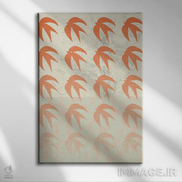 تابلو مینیمال ترکیب انتزاعی اثر ان کی تی ان - نمای روبهرو روی دیوار