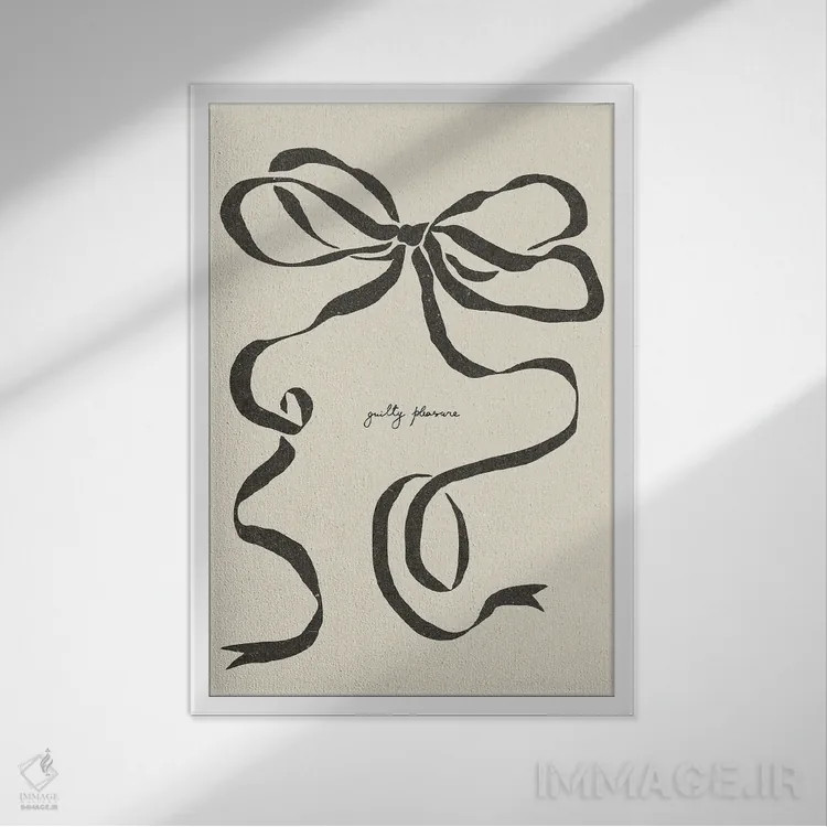 تابلو مینیمال کمان ۱ اثر ان کی تی ان - نمای قابدار سفید