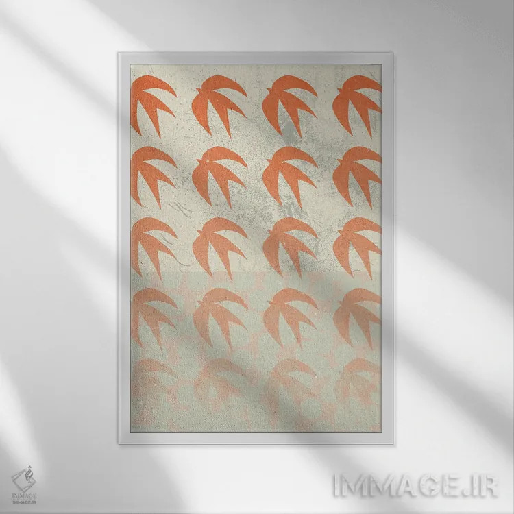 تابلو مینیمال ترکیب انتزاعی اثر ان کی تی ان - نمای قابدار سفید