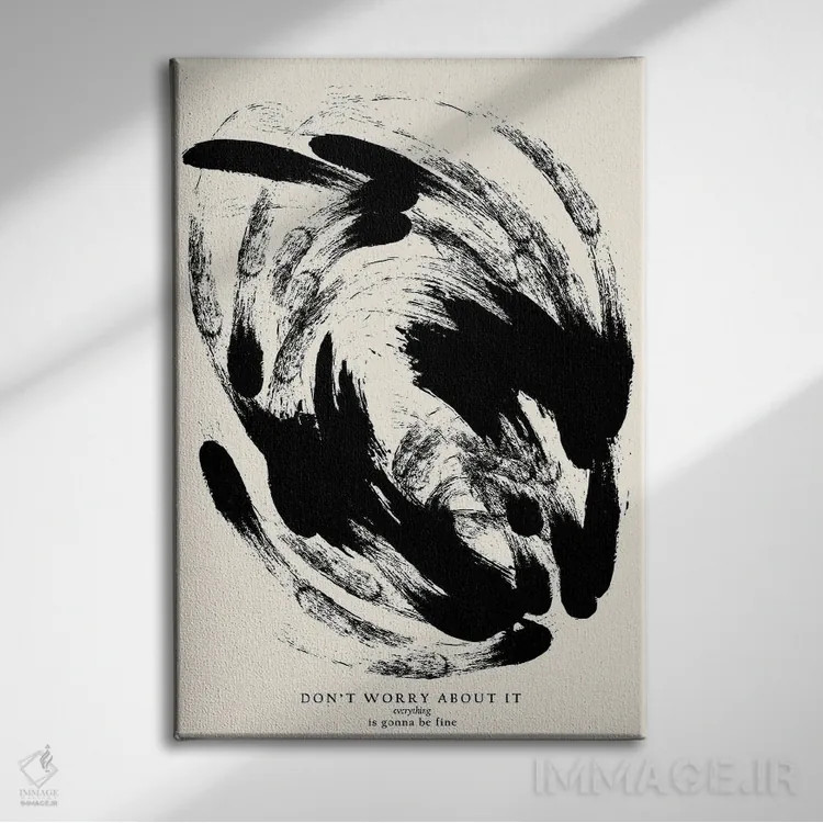 تابلو مینیمال همه چیز خوب خواهد شد اثر ان کی تی ان - نمای روبهرو روی دیوار