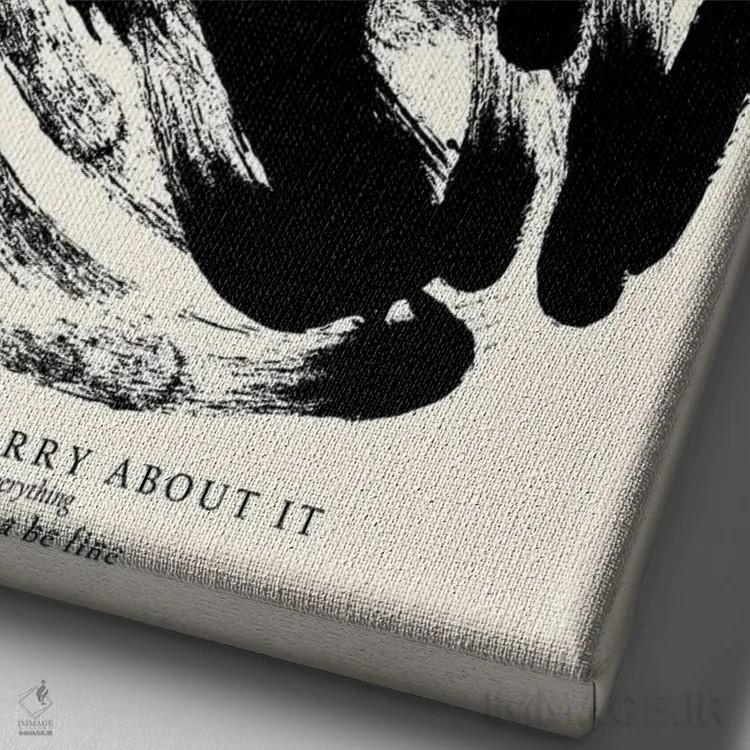 تابلو مینیمال همه چیز خوب خواهد شد اثر ان کی تی ان - نمای نزدیک بافت بوم