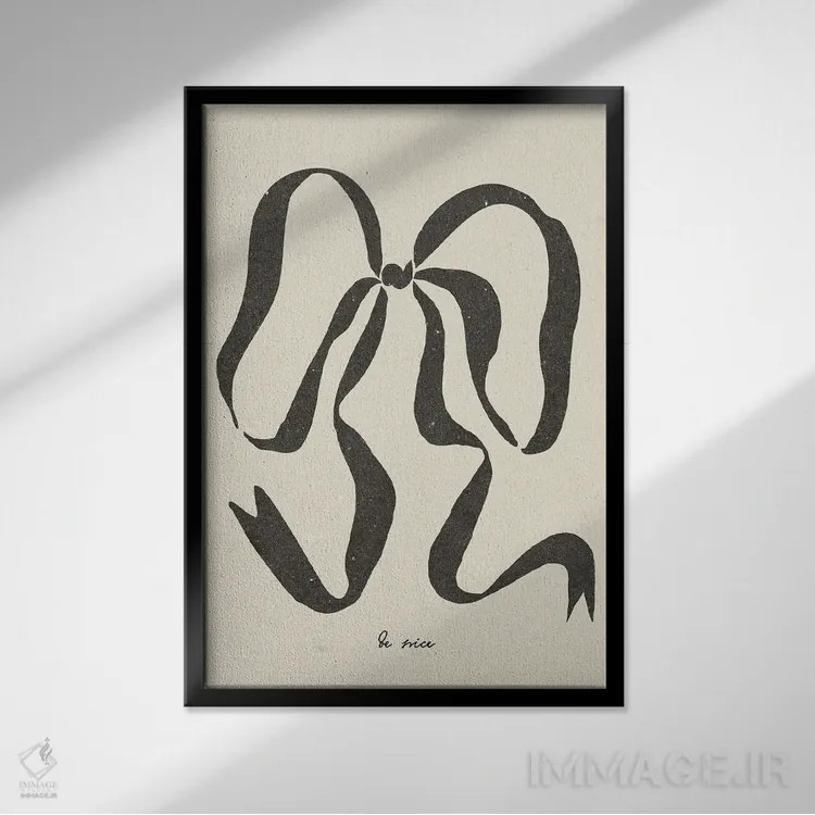 تابلو مینیمال کمان ۲ اثر ان کی تی ان - نمای قابدار مشکی