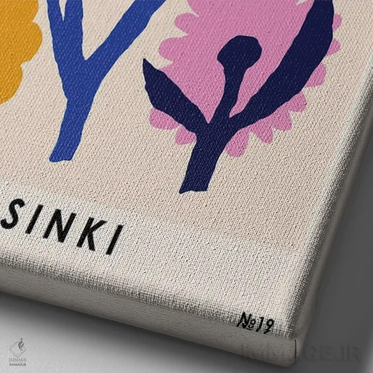 تابلو مینیمال بازار گل هلسینکی اثر ان کی تی ان - نمای نزدیک بافت بوم