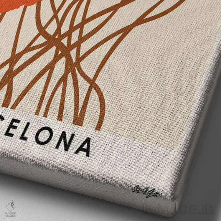 تابلو مینیمال بازار گل بارسلونا اثر ان کی تی ان - نمای نزدیک بافت بوم