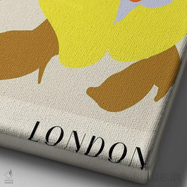 تابلو مینیمال بازار گل لندن ۱ اثر ان کی تی ان - نمای نزدیک بافت بوم