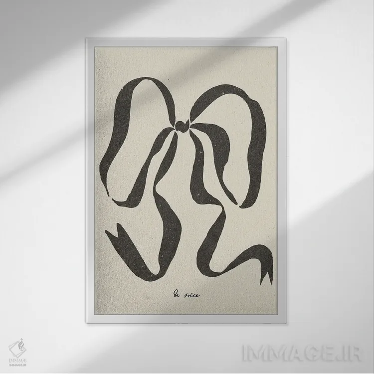 تابلو مینیمال کمان ۲ اثر ان کی تی ان - نمای قابدار سفید