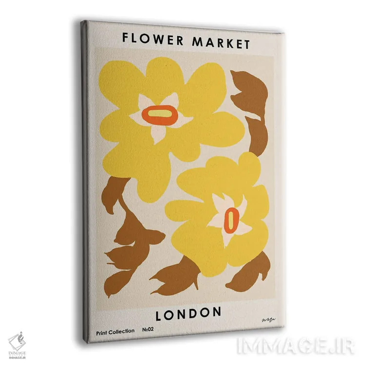 تابلو مینیمال بازار گل لندن ۳ اثر ان کی تی ان - نمای پرسپکتیو محصول