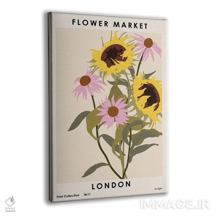 تابلو مینیمال بازار گل لندن ۲ اثر ان کی تی ان - نمای پرسپکتیو محصول