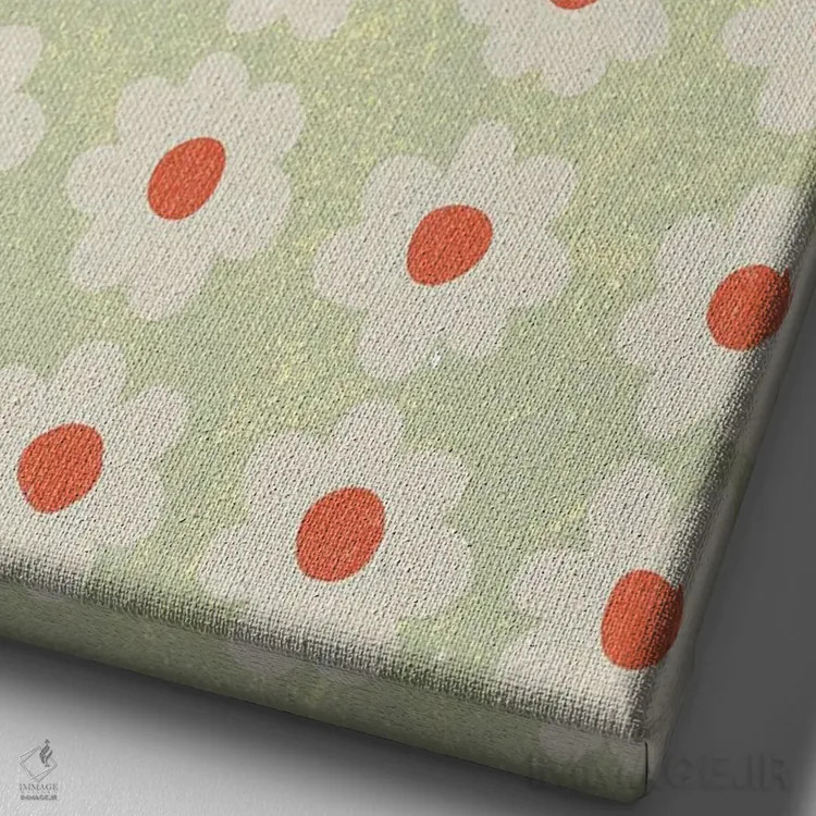 تابلو انتزاعی ترکیب گل ها II اثر ان کی تی ان - نمای نزدیک بافت بوم