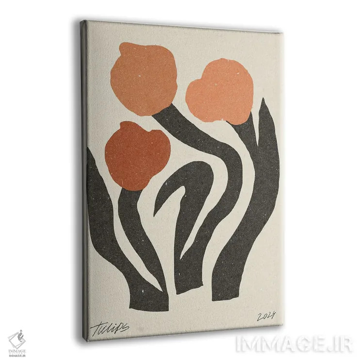 تابلو مینیمال گل مدرن II اثر ان کی تی ان - نمای پرسپکتیو محصول