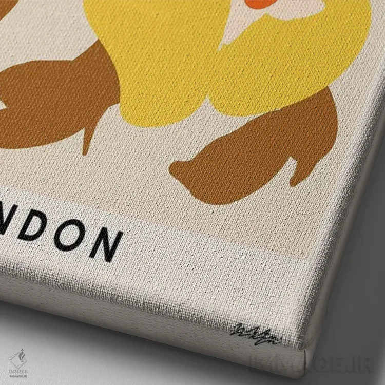 تابلو مینیمال بازار گل لندن ۳ اثر ان کی تی ان - نمای نزدیک بافت بوم