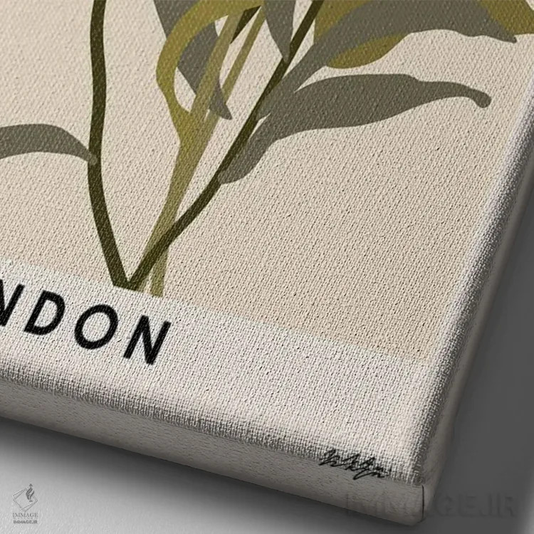 تابلو مینیمال بازار گل لندن ۲ اثر ان کی تی ان - نمای نزدیک بافت بوم