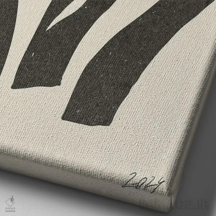 تابلو مینیمال گل مدرن II اثر ان کی تی ان - نمای نزدیک بافت بوم