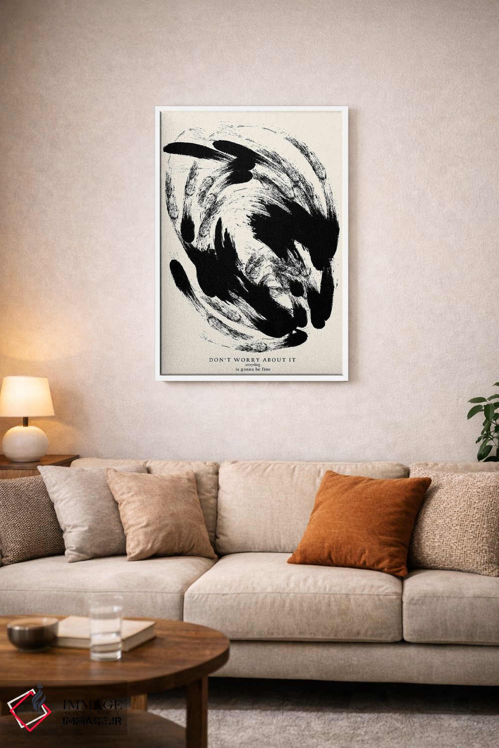 تابلو مینیمال همه چیز خوب خواهد شد اثر ان کی تی ان - D3W