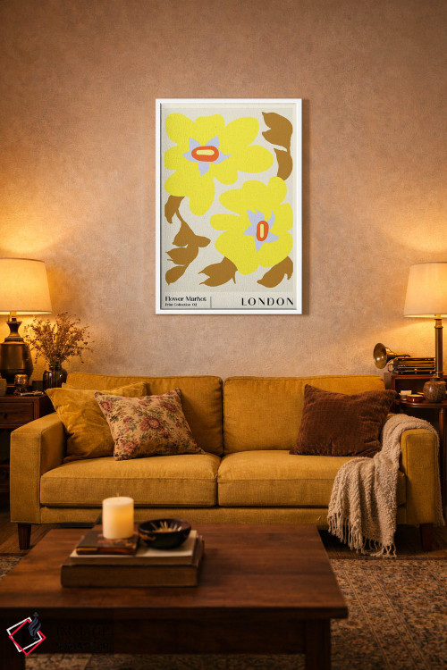 تابلو مینیمال بازار گل لندن ۱ اثر ان کی تی ان - D1W