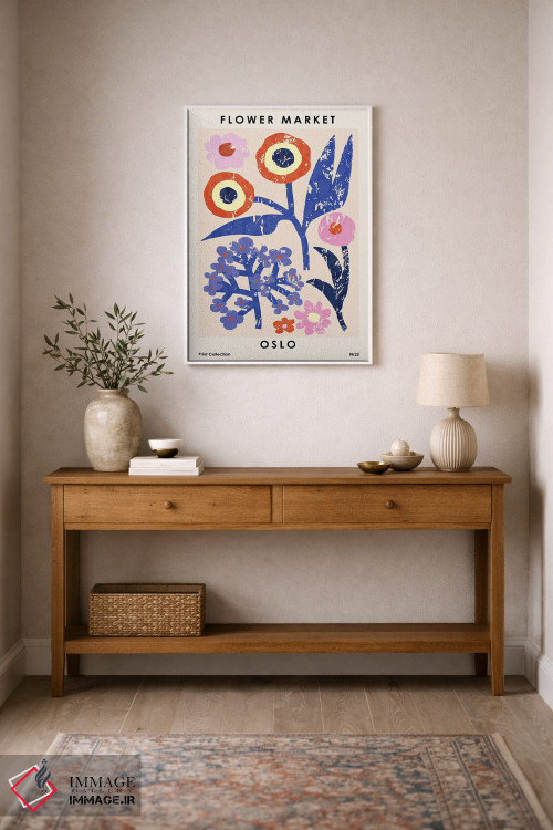تابلو مینیمال بازار گل اسلو اثر ان کی تی ان - D1W