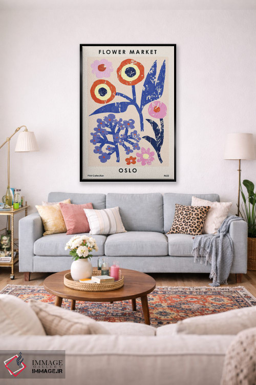 تابلو مینیمال بازار گل اسلو اثر ان کی تی ان - D2B