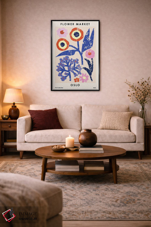تابلو مینیمال بازار گل اسلو اثر ان کی تی ان - D3B