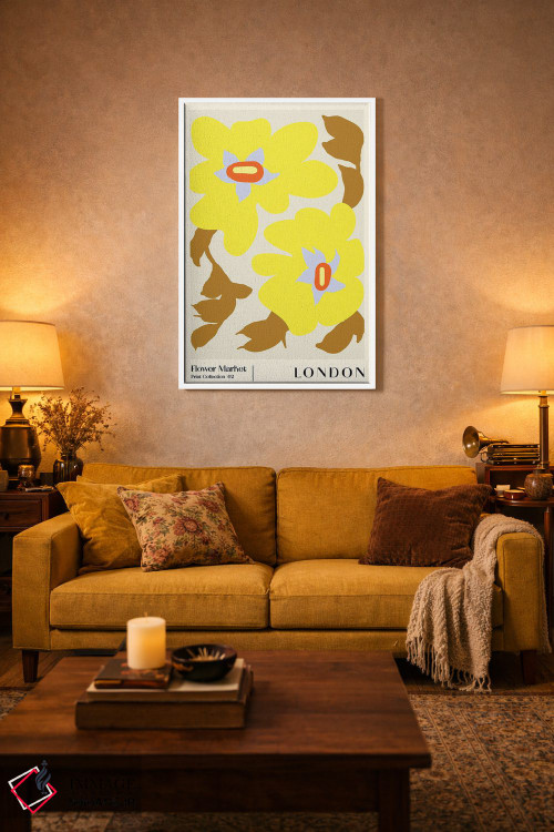 تابلو مینیمال بازار گل لندن ۱ اثر ان کی تی ان - D2W