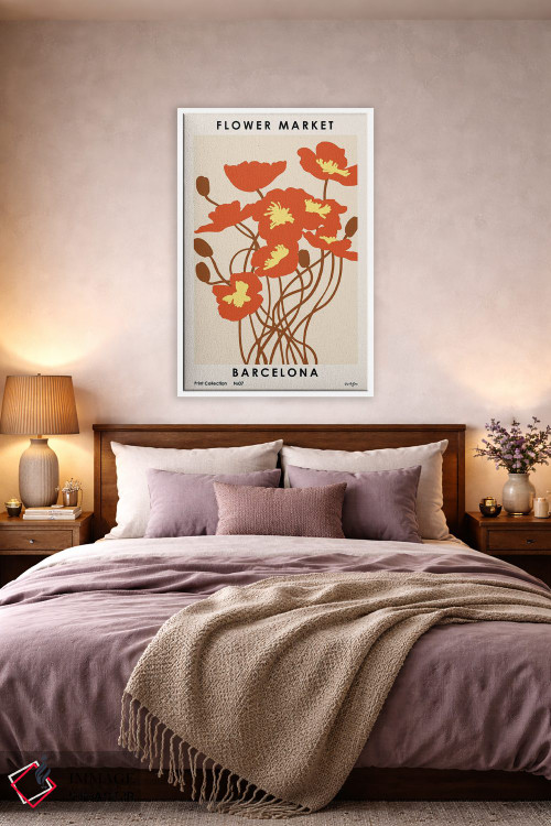 تابلو مینیمال بازار گل بارسلونا اثر ان کی تی ان - D3W