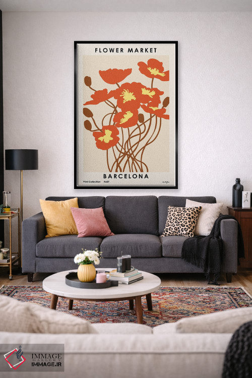تابلو مینیمال بازار گل بارسلونا اثر ان کی تی ان - D2B
