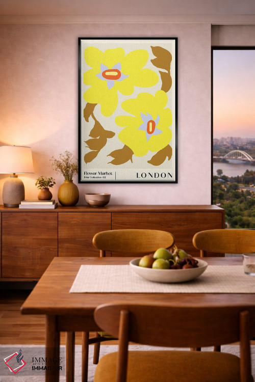 تابلو مینیمال بازار گل لندن ۱ اثر ان کی تی ان - D6B