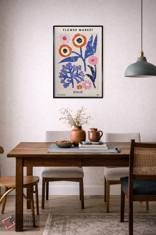 تابلو مینیمال بازار گل اسلو اثر ان کی تی ان - D6B