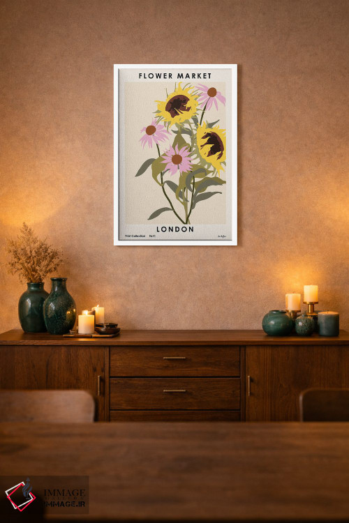 تابلو مینیمال بازار گل لندن ۲ اثر ان کی تی ان - D1W