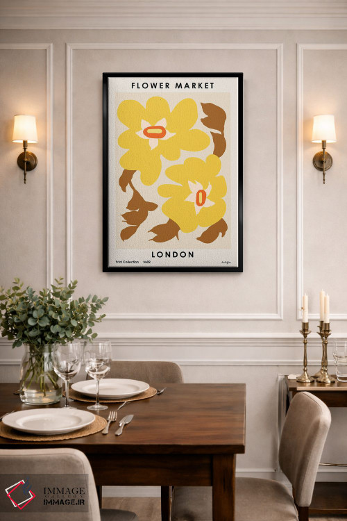 تابلو مینیمال بازار گل لندن ۳ اثر ان کی تی ان - D2B
