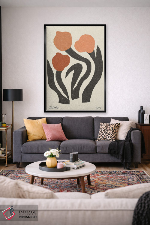 تابلو مینیمال گل مدرن II اثر ان کی تی ان - D2B