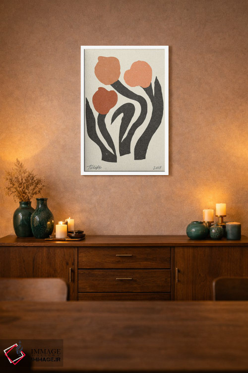 تابلو مینیمال گل مدرن II اثر ان کی تی ان - D1W