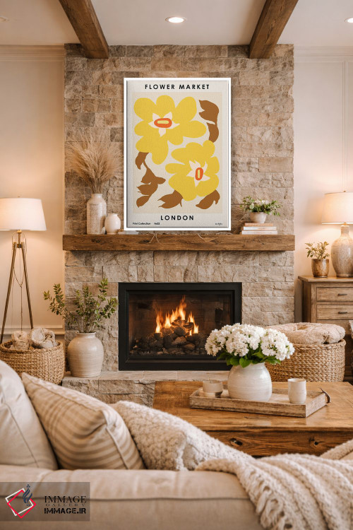 تابلو مینیمال بازار گل لندن ۳ اثر ان کی تی ان - D1W