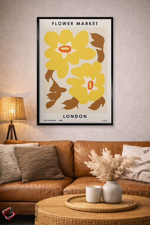 تابلو مینیمال بازار گل لندن ۳ اثر ان کی تی ان - D4B