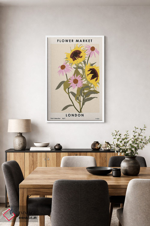 تابلو مینیمال بازار گل لندن ۲ اثر ان کی تی ان - D4W