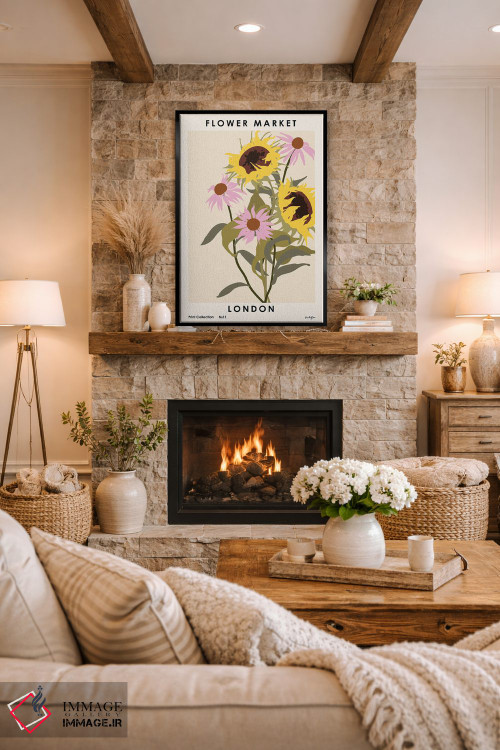 تابلو مینیمال بازار گل لندن ۲ اثر ان کی تی ان - D2B