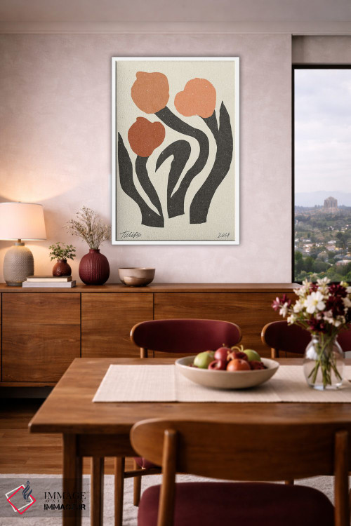 تابلو مینیمال گل مدرن II اثر ان کی تی ان - D3W