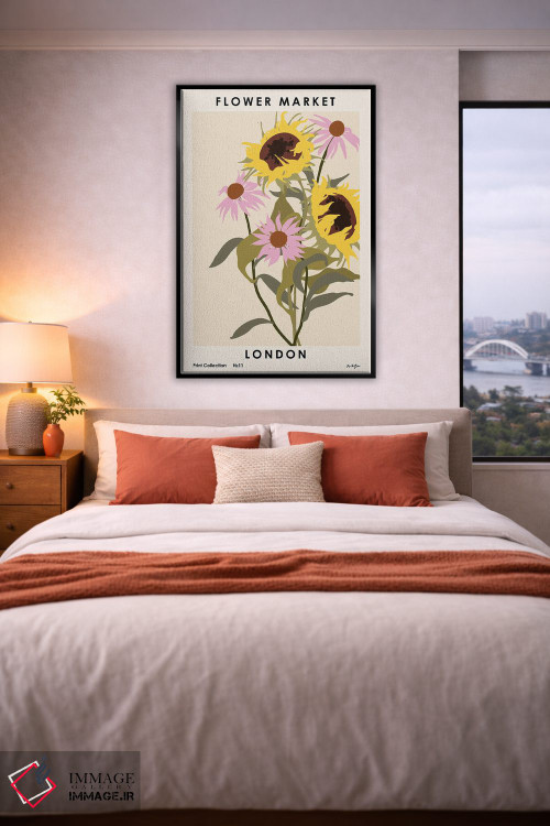 تابلو مینیمال بازار گل لندن ۲ اثر ان کی تی ان - D5B