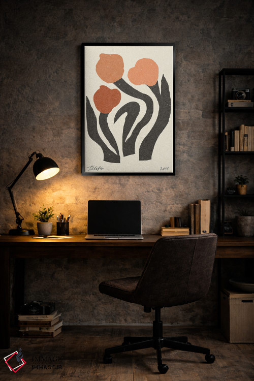 تابلو مینیمال گل مدرن II اثر ان کی تی ان - D6B