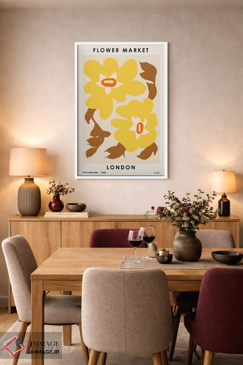 تابلو مینیمال بازار گل لندن ۳ اثر ان کی تی ان - D5W