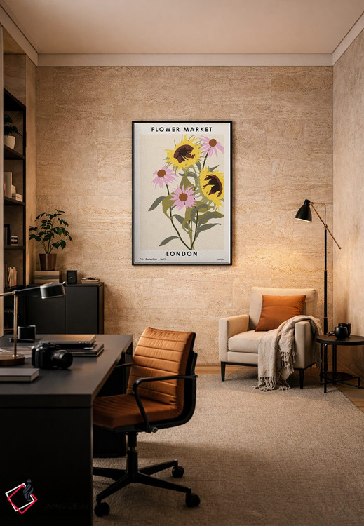 تابلو مینیمال بازار گل لندن ۲ اثر ان کی تی ان - D6B