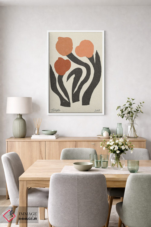 تابلو مینیمال گل مدرن II اثر ان کی تی ان - D5W