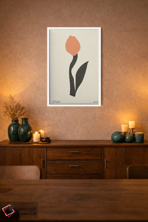 تابلو مینیمال گل مدرن I اثر ان کی تی ان - D1W
