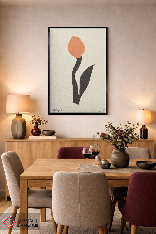 تابلو مینیمال گل مدرن I اثر ان کی تی ان - D5B