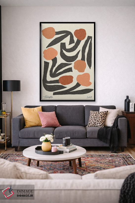 تابلو مینیمال گل مدرن III اثر ان کی تی ان - D3B
