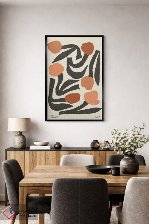 تابلو مینیمال گل مدرن III اثر ان کی تی ان - D5B