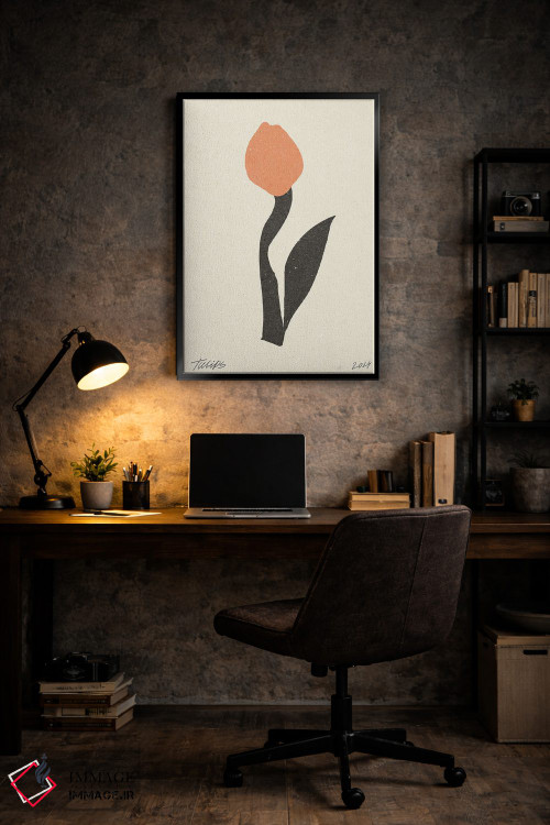 تابلو مینیمال گل مدرن I اثر ان کی تی ان - D6B