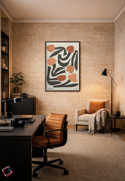 تابلو مینیمال گل مدرن III اثر ان کی تی ان - D6B