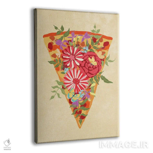تابلو مدرن برش پیتزای گل دار اثر رایسا اولتمانز - نمای پرسپکتیو محصول
